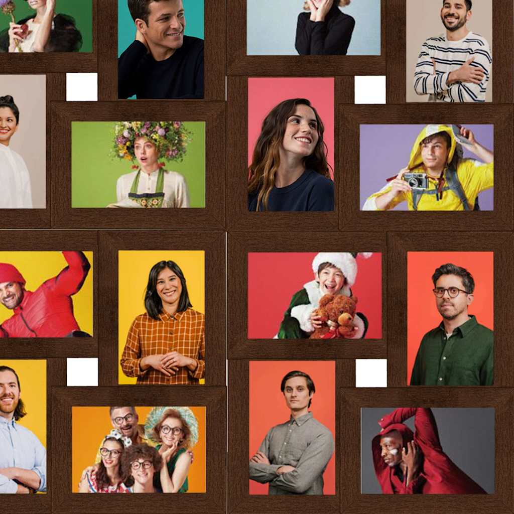 332786 vidaXL Collage Photo Frame for 24x(10x15 cm) Picture Dark Brown MDF 4