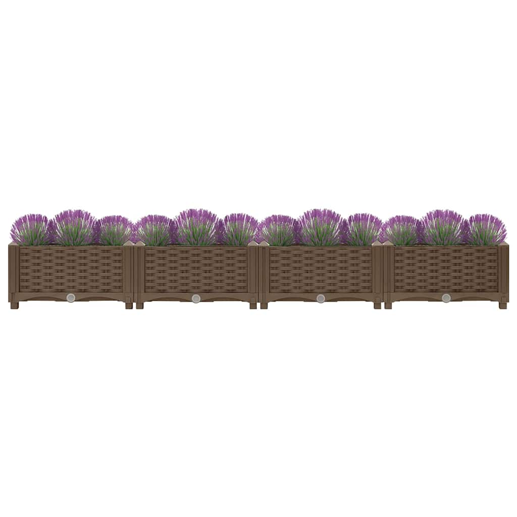 Raised Bed Polypropylene without wheels Brown 160 x 40 x 23 cm