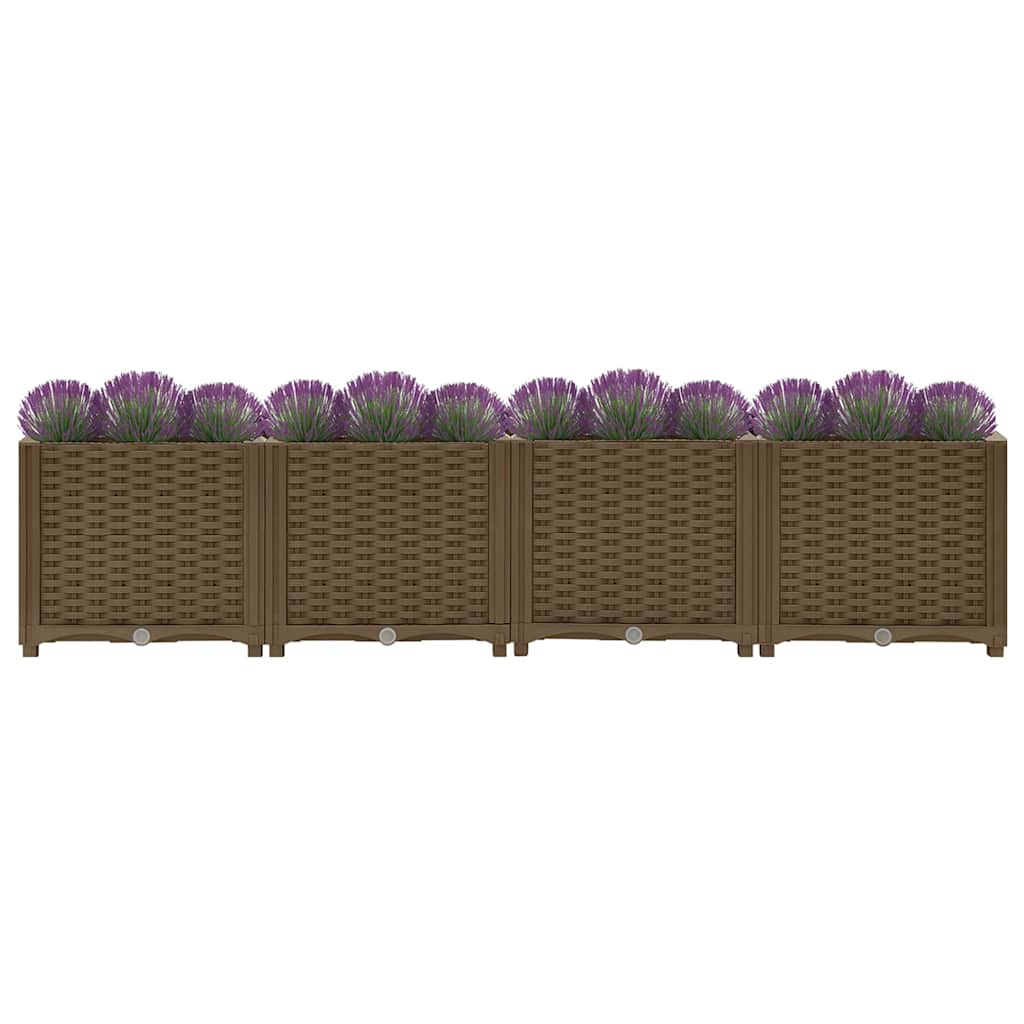 Raised Bed Polypropylene without wheels Brown 160 x 40 x 38 cm