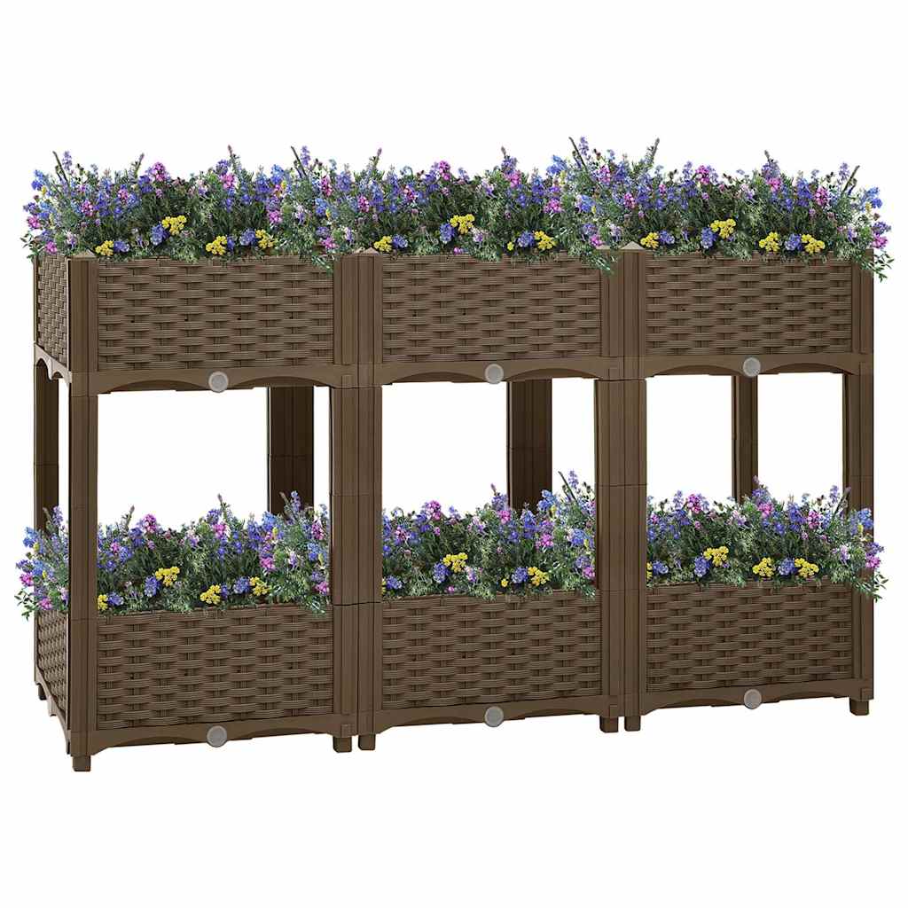 vidaXL Raised Bed Polypropylene without Wheels Brown