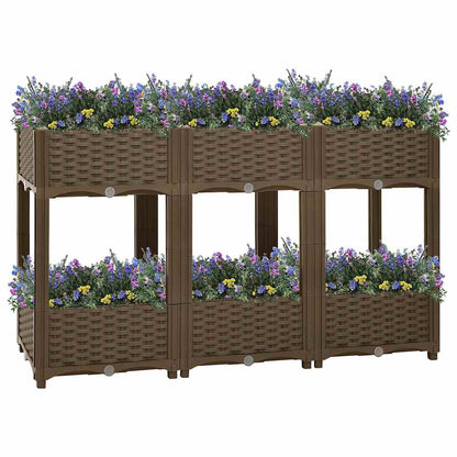 vidaXL Raised Bed Polypropylene without Wheels Brown