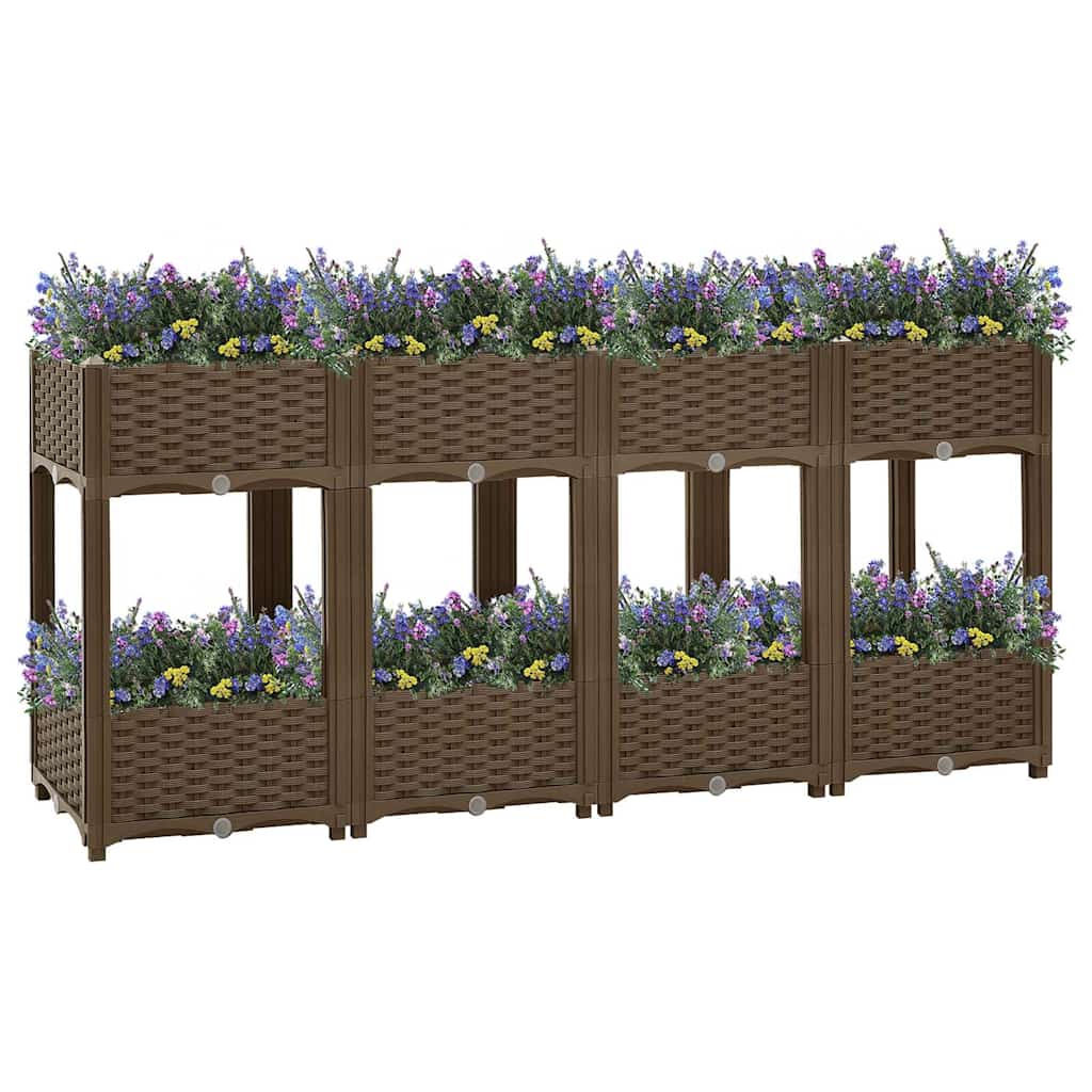 vidaXL Raised Bed Polypropylene without Wheels Brown