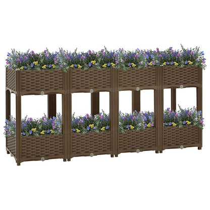 vidaXL Raised Bed Polypropylene without Wheels Brown