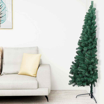 vidaXL Artificial Half Pre-lit Christmas Tree Ball Set Green 180 cm 1