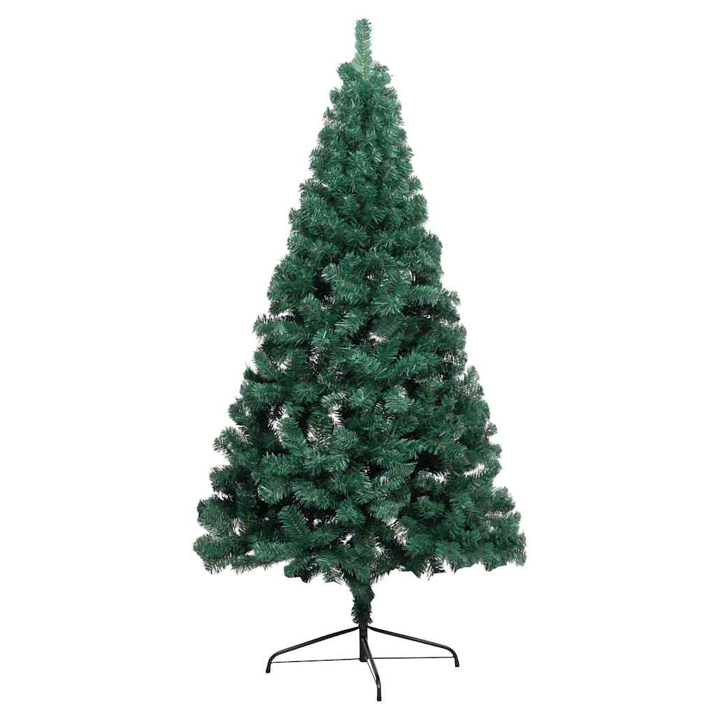 vidaXL Artificial Half Pre-lit Christmas Tree with Ball Set Green 210 cm 2