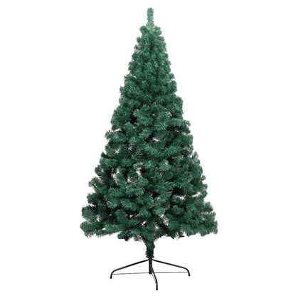 vidaXL Artificial Half Pre-lit Christmas Tree with Ball Set Green 210 cm 2