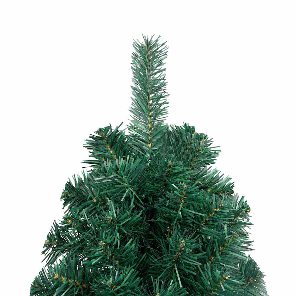 vidaXL Artificial Half Pre-lit Christmas Tree with Ball Set Green 210 cm 4