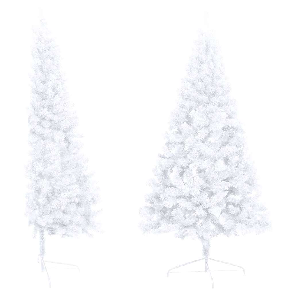 vidaXL Artificial Half Pre-lit Christmas Tree with Ball Set White 240 cm 3