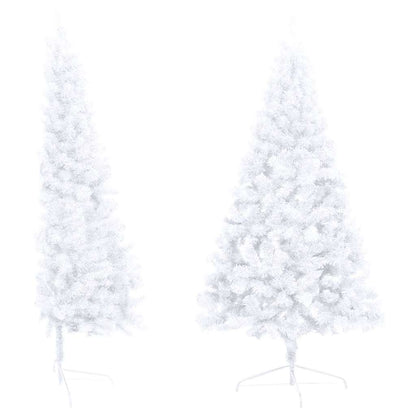 vidaXL Artificial Half Pre-lit Christmas Tree with Ball Set White 240 cm 3