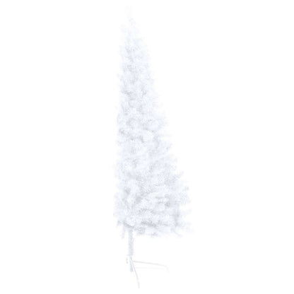 vidaXL Artificial Half Pre-lit Christmas Tree with Ball Set White 240 cm 4