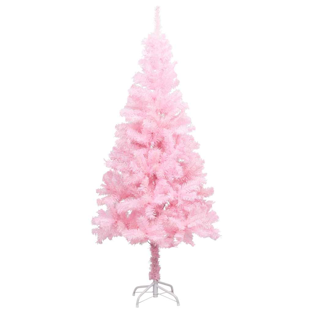 vidaXL Artificial Pre-lit Christmas Tree with Ball Set Pink 180 cm PVC 2