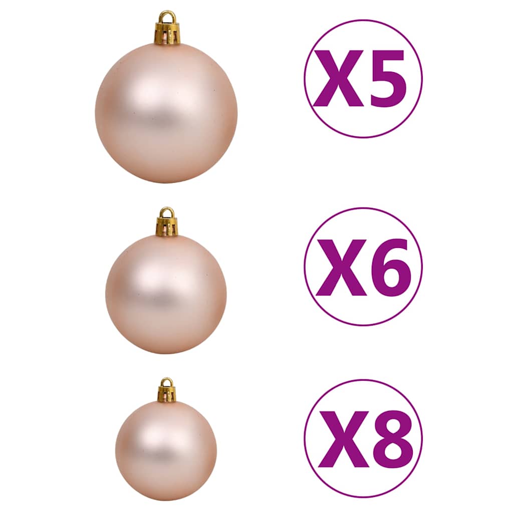 vidaXL Artificial Pre-lit Christmas Tree with Ball Set Black 120cm PVC 5