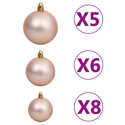 vidaXL Artificial Pre-lit Christmas Tree with Ball Set Black 120cm PVC 5