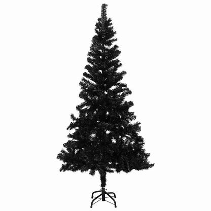 vidaXL Artificial Pre-lit Christmas Tree with Ball Set Black 180 cm PVC 2