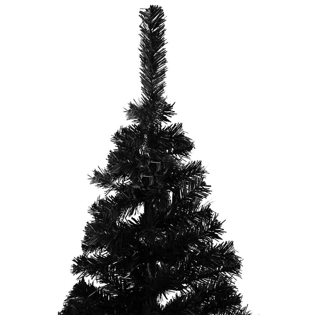 vidaXL Artificial Pre-lit Christmas Tree with Ball Set Black 180 cm PVC 3