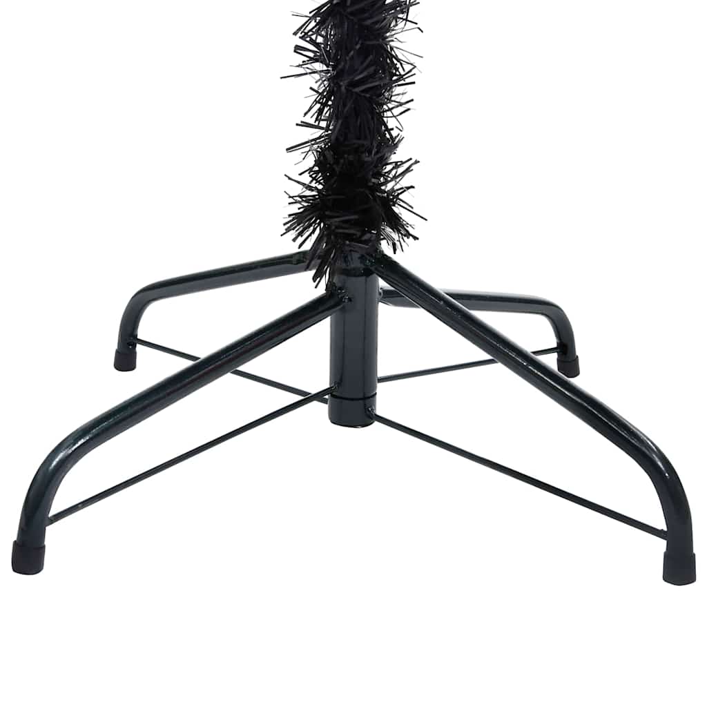vidaXL Artificial Pre-lit Christmas Tree with Ball Set Black 180 cm PVC 4