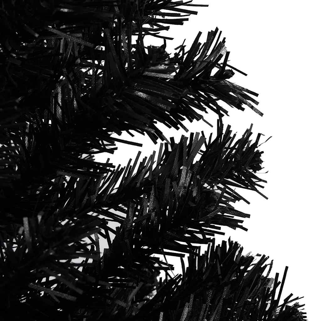vidaXL Artificial Pre-lit Christmas Tree with Ball Set Black 180 cm PVC 5