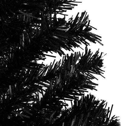 vidaXL Artificial Pre-lit Christmas Tree with Ball Set Black 180 cm PVC 5