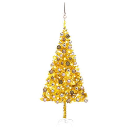 vidaXL Artificial Pre-lit Christmas Tree with Ball Set 180 cm PVC