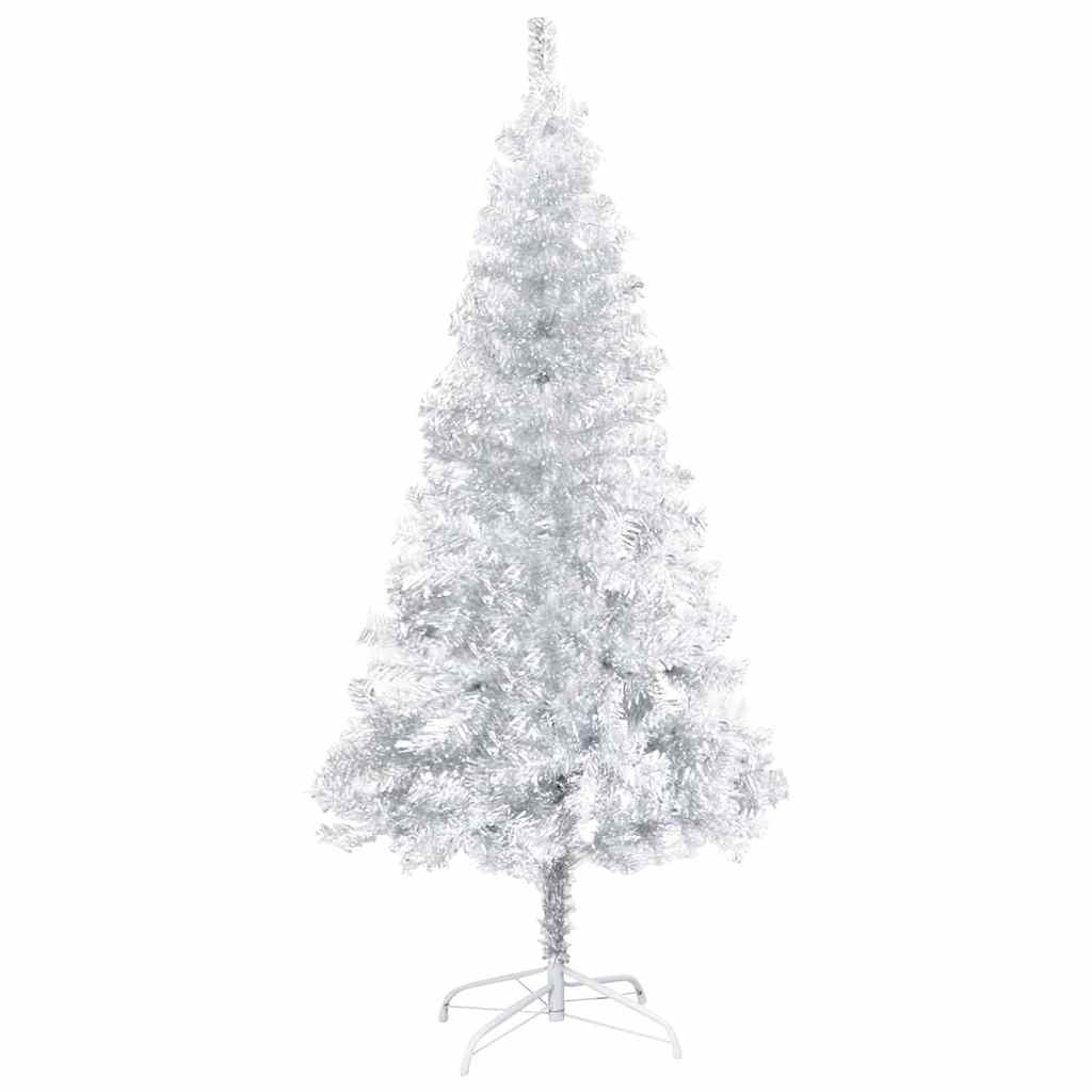 Christmas Tree PET 120 cm Silver with 150 LEDs&rose gold balls