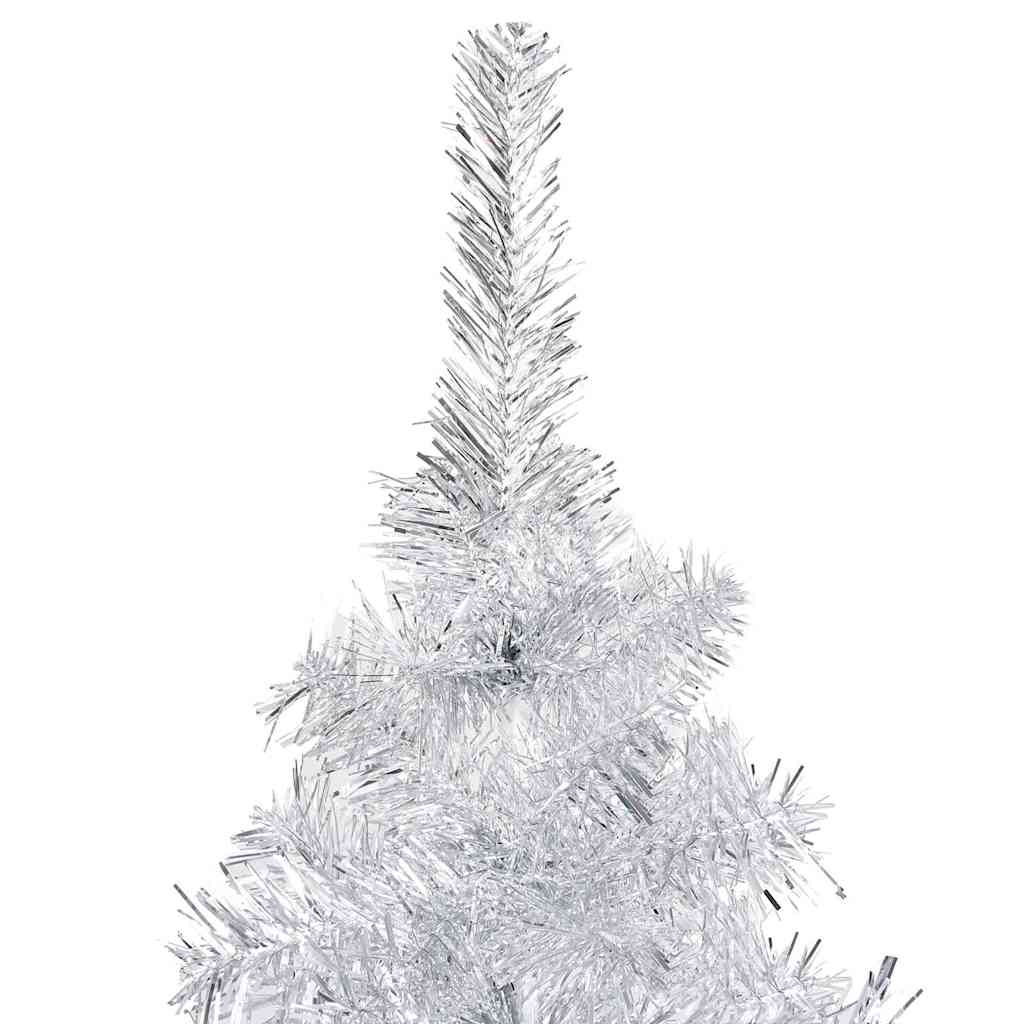 vidaXL Artificial Pre-lit Christmas Tree with Ball Set Silver 120 cm 3