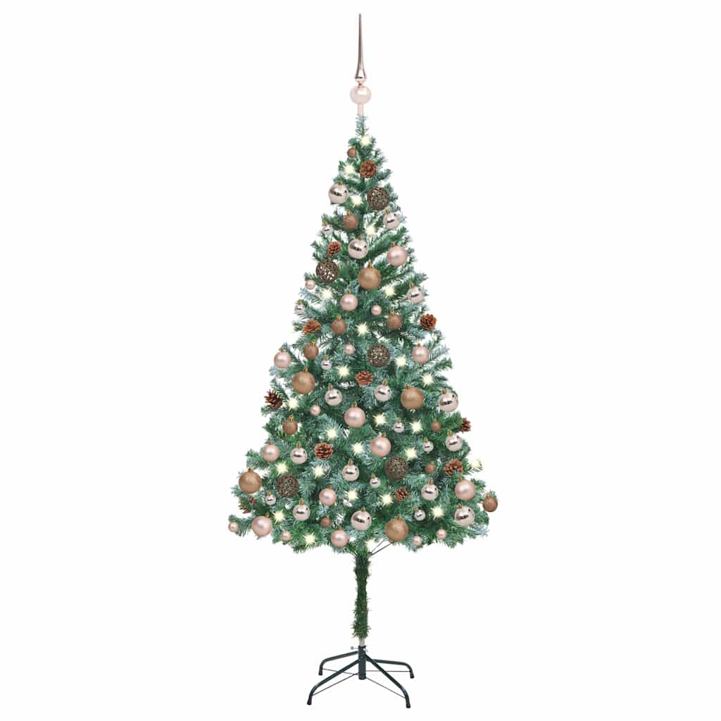 vidaXL Artificial Pre-lit Christmas Tree with Ball Set Pinecones 180cm 1