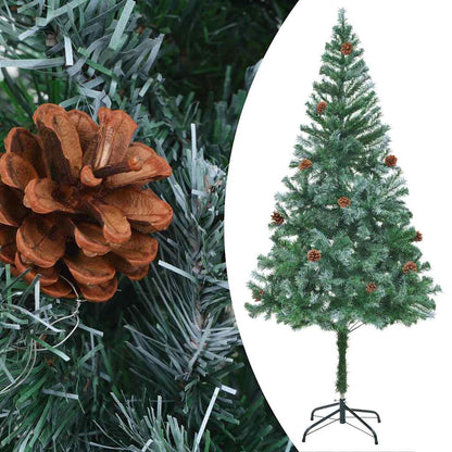 vidaXL Artificial Pre-lit Christmas Tree with Ball Set Pinecones 180cm 2