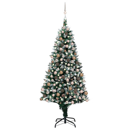 Artificial Christmas Tree Green 210 cm with 61 rose gold balls
