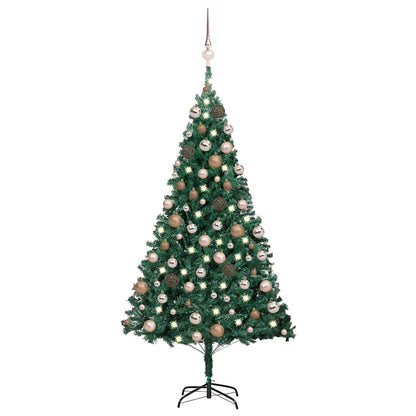 vidaXL Artificial Pre-lit Christmas Tree with Ball Set Green 150cm PVC 1