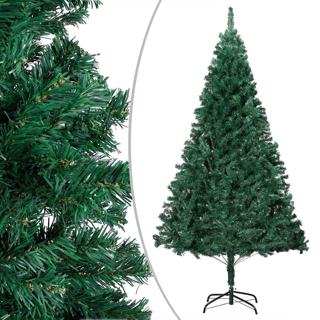 vidaXL Artificial Pre-lit Christmas Tree with Ball Set Green 180 cm PVC 2