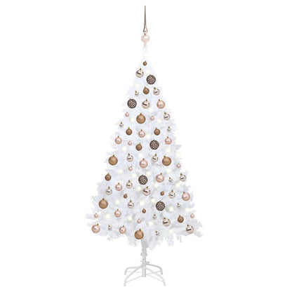 vidaXL Artificial Pre-lit Christmas Tree with Ball Set White 120cm PVC 1