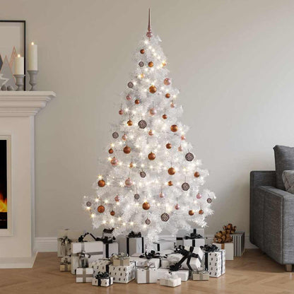 vidaXL Artificial Pre-lit Christmas Tree with Ball Set PVC White