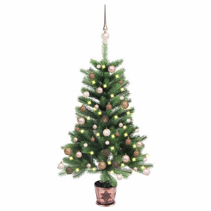 vidaXL Artificial Pre-lit Christmas Tree with Ball Set 90 cm Green 1