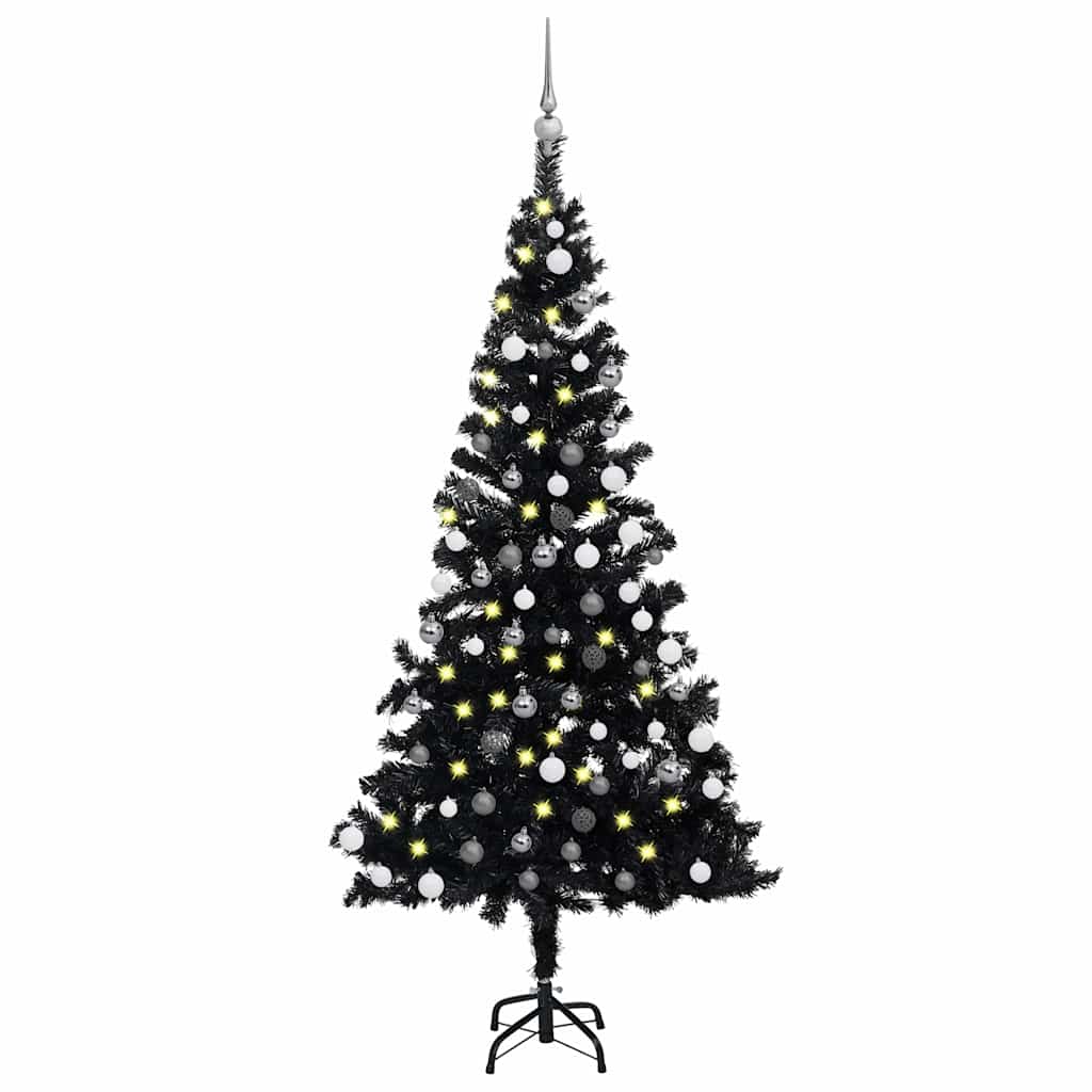 vidaXL Artificial Pre-lit Christmas Tree with Ball Set 180 cm PVC