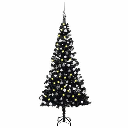 vidaXL Artificial Pre-lit Christmas Tree with Ball Set 180 cm PVC