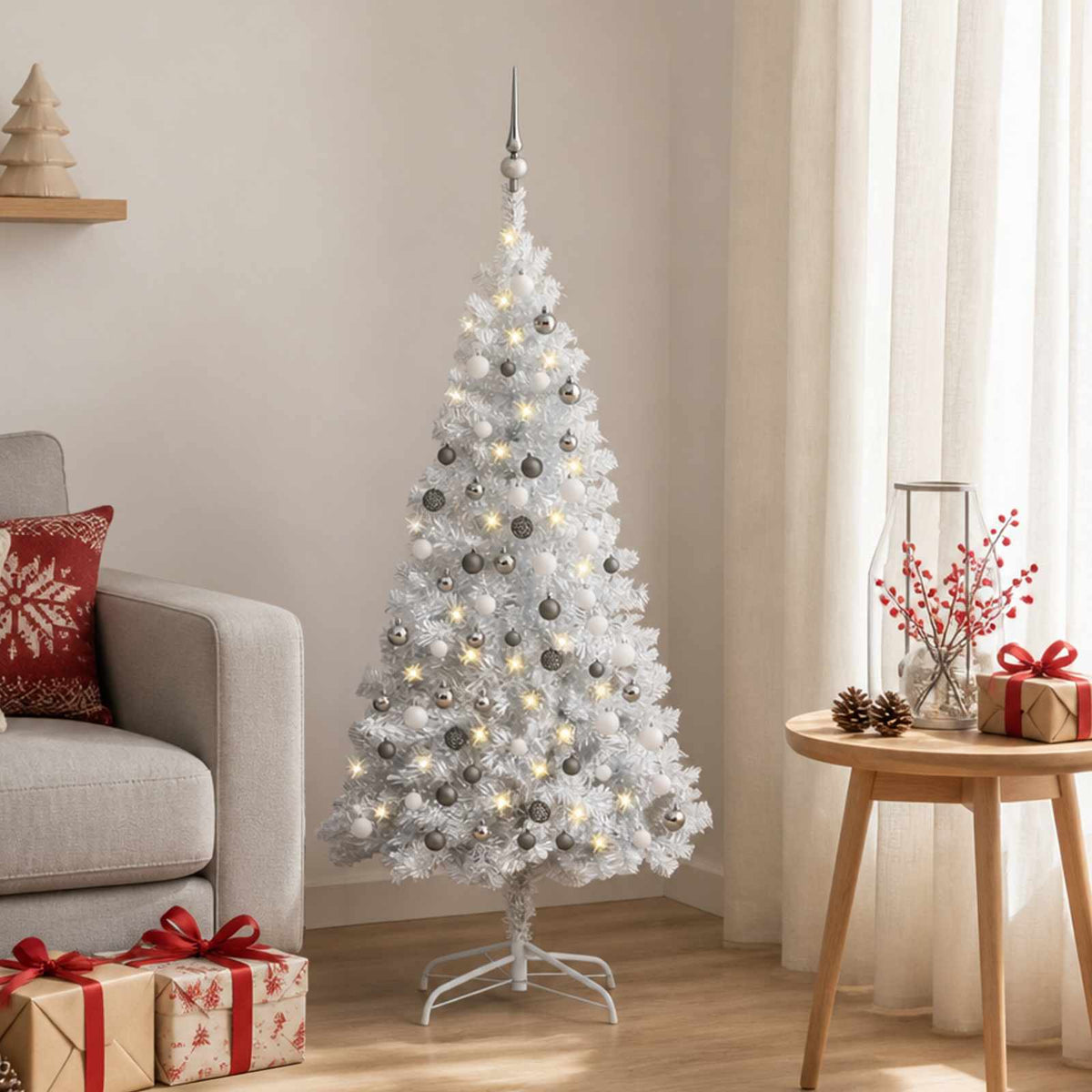 vidaXL Christmas Tree PET 120 cm Silver