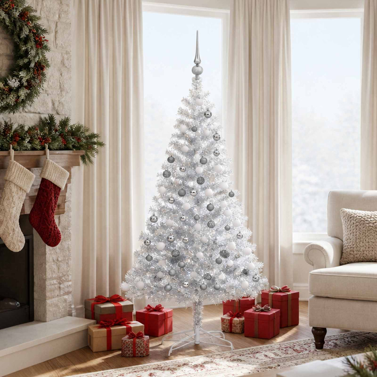 vidaXL Christmas Tree PET 150 cm Silver