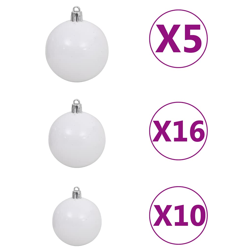 Artificial Christmas Tree Green white/grey balls