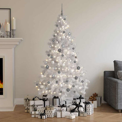 vidaXL Artificial Pre-lit Christmas Tree with Ball Set PVC White