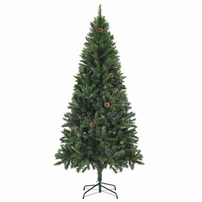 vidaXL Artificial Pre-lit Christmas Tree with Pine Cones Green 180 cm 3