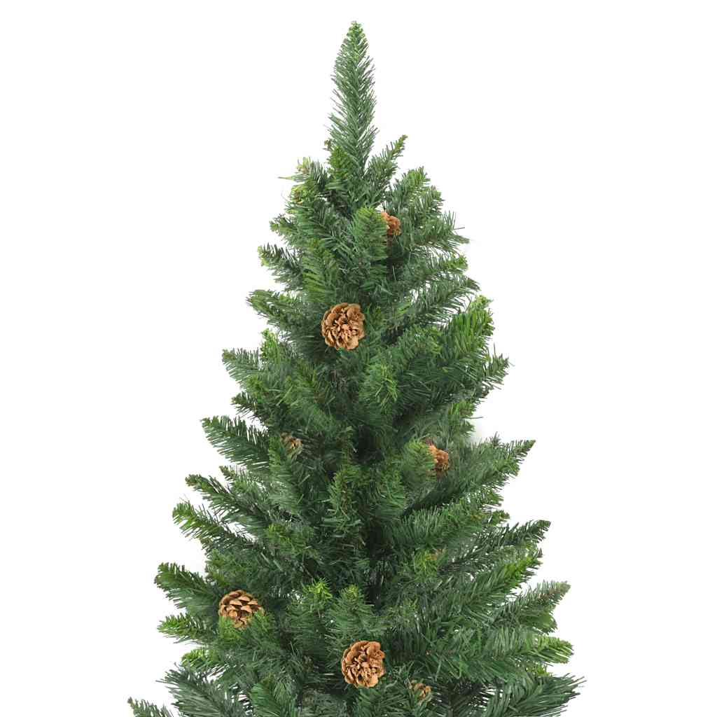 vidaXL Artificial Pre-lit Christmas Tree with Pine Cones Green 180 cm 4