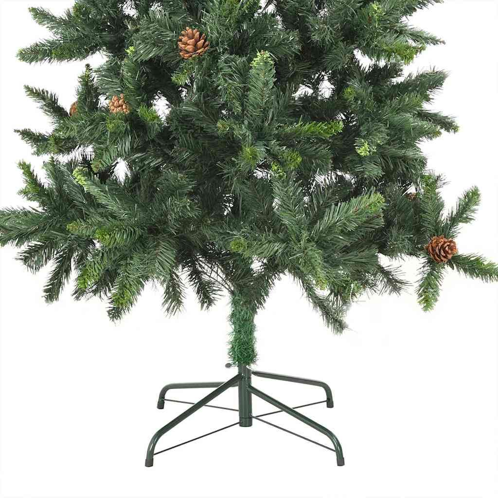 vidaXL Artificial Pre-lit Christmas Tree with Pine Cones Green 180 cm 5
