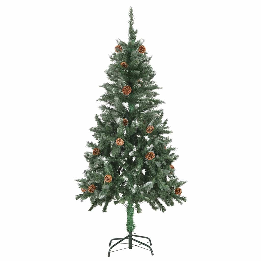 Artificial Pre-lit Christmas Tree with Pine Cones 150 cm