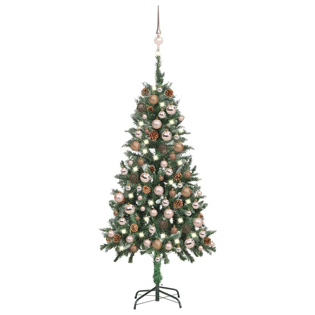vidaXL Artificial Pre-lit Christmas Tree with Ball Set&Pine Cones 150 cm 1