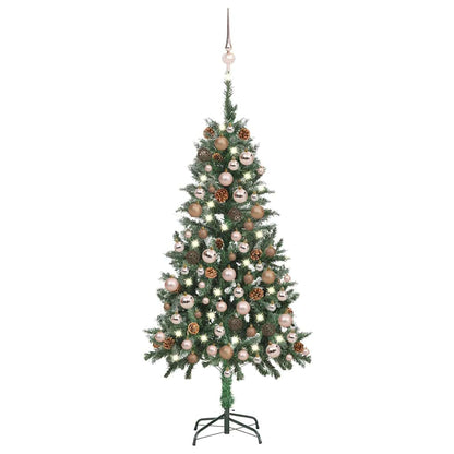 vidaXL Artificial Pre-lit Christmas Tree with Ball Set&Pine Cones 150 cm 1