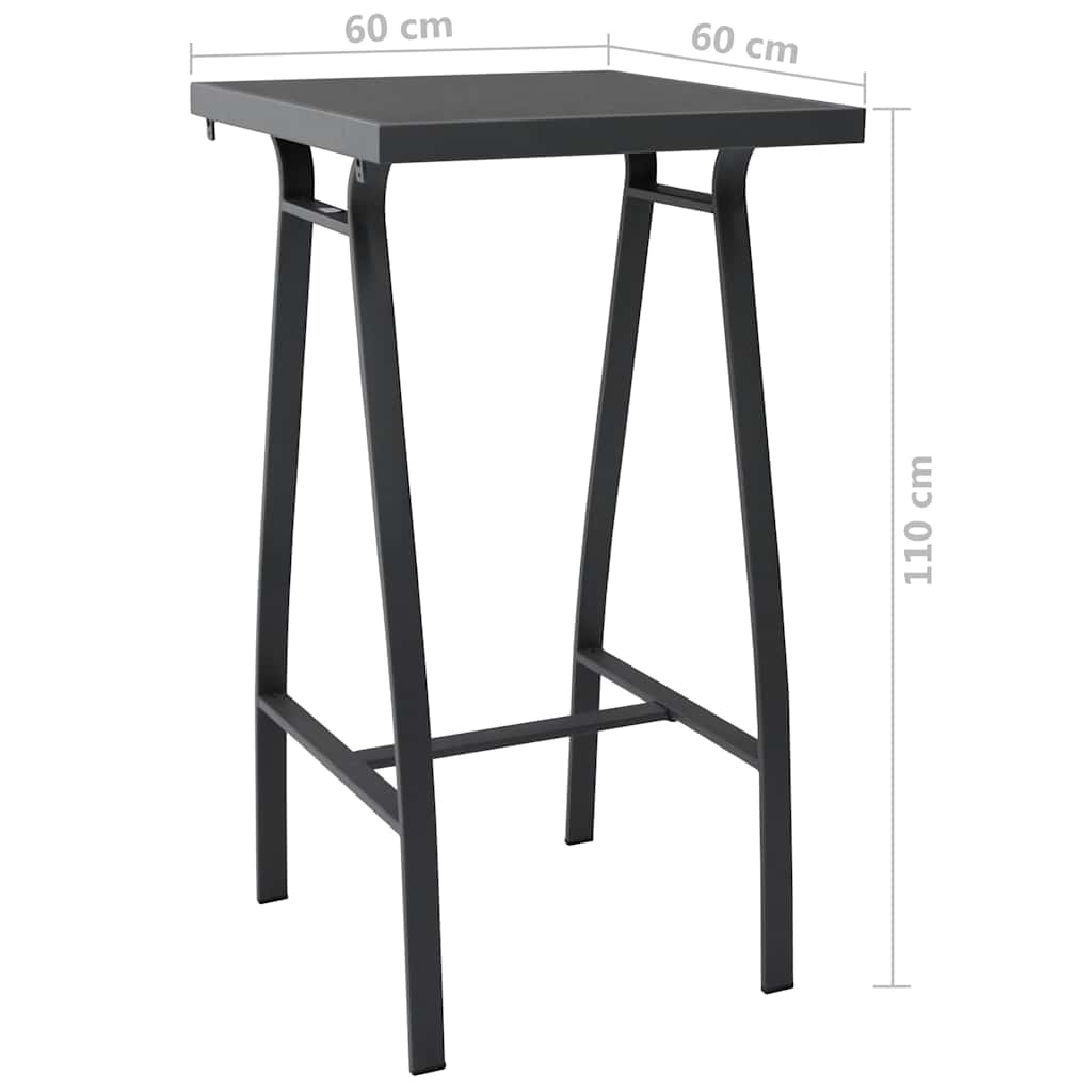 3 Piece Garden Bar Black and grey