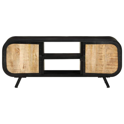 vidaXL Tv Cabinet | Rough mango wood with black frame | Rough mango wood, iron 2