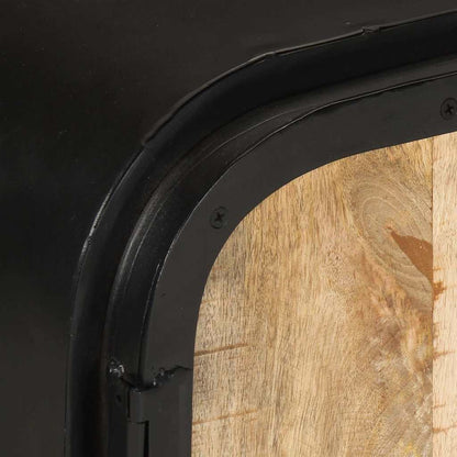 vidaXL Tv Cabinet | Rough mango wood with black frame | Rough mango wood, iron 6