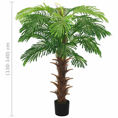 vidaXL Artificial Cycas Palm | Green | Plastic, Wood | 130-140 cm 6