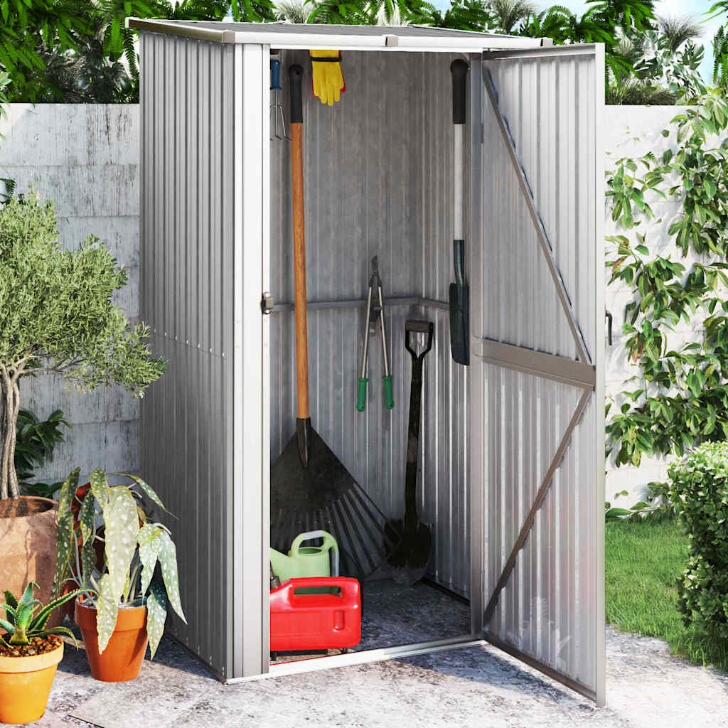 vidaXL Garden Shed | Grey | Galvanised steel, plastic | 118.5x97x209.5 cm 1
